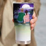Personalized Let's Go Camping Curved Tumbler  with Dogs Family Camping Christmas Gift