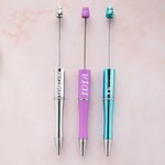 Personalised Paw Print Beaded Ballpoint Pen with Name Birthday Anniversary Gift for Pet Lover