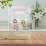 Personalized Best Bitches LED Night Light with Wood Base Birthday Christmas Gift for Besties Sisters Desk Decorations