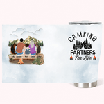 Personlig campingpartner för livet böjd tumbler Campingälskare Present till familjen par