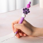 Personalised Paw Print Beaded Ballpoint Pen with Name Birthday Anniversary Gift for Pet Lover