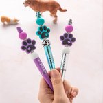 Personalised Paw Print Beaded Ballpoint Pen with Name Birthday Anniversary Gift for Pet Lover
