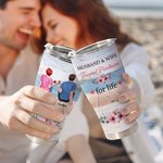 Personalised Husband and Wife Travel Partners for Life 30oz Names Curved Tumbler with Straw Anniversary Valentine's Day Gift for Couple