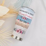Personalised Husband and Wife Travel Partners for Life 30oz Names Curved Tumbler with Straw Anniversary Valentine's Day Gift for Couple