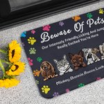 Personlig Beware of Pets Verkligen upphetsad du är här Dörrmatta Present för hundälskare Kattälskare Home Essentials