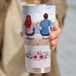 Personalizzato You and Me We Got This Coppia seduta in riva al lago Bicchiere curvo con cannuccia Anniversario Regalo di San Valentino per coppia