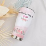 Personalized Together Since 2020 Couple Sitting on Love Chair Curved Tumbler with Straw Anniversary Valentine's Day Gift for Couple