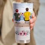 Personalizzato Annoying Each Other Since 2019 Coppia seduta in riva al lago Bicchiere curvo con cannuccia Anniversario Regalo di San Valentino per cop