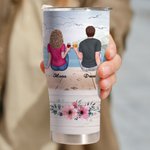 Personalizzato I Met You I Like You I Love You Coppia seduta in riva al lago Bicchiere curvo con cannuccia Anniversario Regalo di San Valentino per co