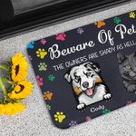 Personalized Beware of Pets The Owner Are Shady as Hell Too Door Mat Gift for Dog Lovers Cat Lovers Home Essentials