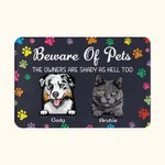 Personalized Beware of Pets The Owner Are Shady as Hell Too Door Mat Gift for Dog Lovers Cat Lovers Home Essentials