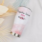 Personalizzato Insieme dal 2020 Coppia seduta sotto un ciliegio Bicchiere curvo con cannuccia Anniversario Regalo di San Valentino per la coppia 4
