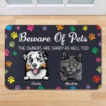 Personalized Beware of Pets The Owner Are Shady as Hell Too Door Mat Gift for Dog Lovers Cat Lovers Home Essentials