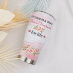 Personalised Husband and Wife Travel Partners for Life Flower Swing 30oz Curved Tumbler with Straw Anniversary Valentine's Day Gift for Couple