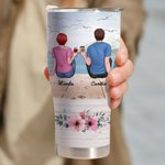 Personalised Husband and Wife Travel Partners for Life 30oz Names Curved Tumbler with Straw Anniversary Valentine's Day Gift for Couple
