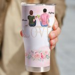 Personalized Together Since 2020 Couple Sitting on Love Chair Curved Tumbler with Straw Anniversary Valentine's Day Gift for Couple