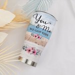 Personalizzato You and Me We Got This Coppia seduta in riva al lago Bicchiere curvo con cannuccia Anniversario Regalo di San Valentino per coppia