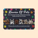 Personlig Beware of Pets Verkligen upphetsad du är här Dörrmatta Present för hundälskare Kattälskare Home Essentials