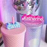 Personalized 3D Printed Name Straw Topper Pink Style Straw Decoration Fits for Stanley Tumbler Set of 2 Party Favors for Doll Fashion Lovers