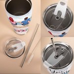 Personalizzato You and Me We Got This Coppia seduta in riva al lago Bicchiere curvo con cannuccia Anniversario Regalo di San Valentino per coppia