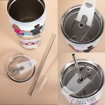 Personalizzato I Met You I Like You I Love You Coppia seduta in riva al lago Bicchiere curvo con cannuccia Anniversario Regalo di San Valentino per co
