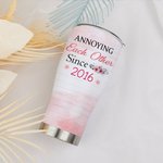 Personalized Annoying Each Other Since 2019 Couple Sitting Under Cherry Tree Curved Tumbler with Straw Anniversary Valentine's Day Gift for Couple