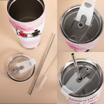 Personalized Annoying Each Other Since 2019 Couple Sitting Under Cherry Tree Curved Tumbler with Straw Anniversary Valentine's Day Gift for Couple