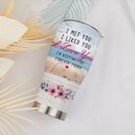 Personalizzato I Met You I Like You I Love You Coppia seduta in riva al lago Bicchiere curvo con cannuccia Anniversario Regalo di San Valentino per co