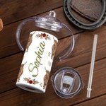 Personalisierte Hochland Kuh Blume Lebensmittelqualität Edelstahl 12oz Sippy Cup Kleinkind Getränk Tasse Tumbler Weihnachten Geburtstag Geschenk für K