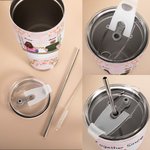 Personalized Together Since 2020 Couple Sitting on Floral Swing Curved Tumbler with Straw Anniversary Valentine's Day Gift for Couple