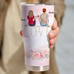 Personalised Husband and Wife Travel Partners for Life Love Names Curved Tumbler with Straw Anniversary Valentine's Day Gift for Couple
