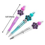 Personalised Paw Print Beaded Ballpoint Pen with Name Birthday Anniversary Gift for Pet Lover
