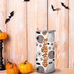 Gobelet 450ml Personnalisé avec Nom Style Fantômes Mignons Gobelet avec Couvercle Étanche Cadeau Halloween pour Enfant