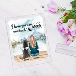 Personalized I Love You To The Moon And Back Acrylic Plaque with Names Home Decoration Birthday Gift for Pet Owner
