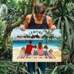 Peinture sur toile colorée personnalisée Décoration murale Cadeau pour la famille Amoureux du camping