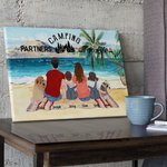 Peinture sur toile colorée personnalisée Décoration murale Cadeau pour la famille Amoureux du camping