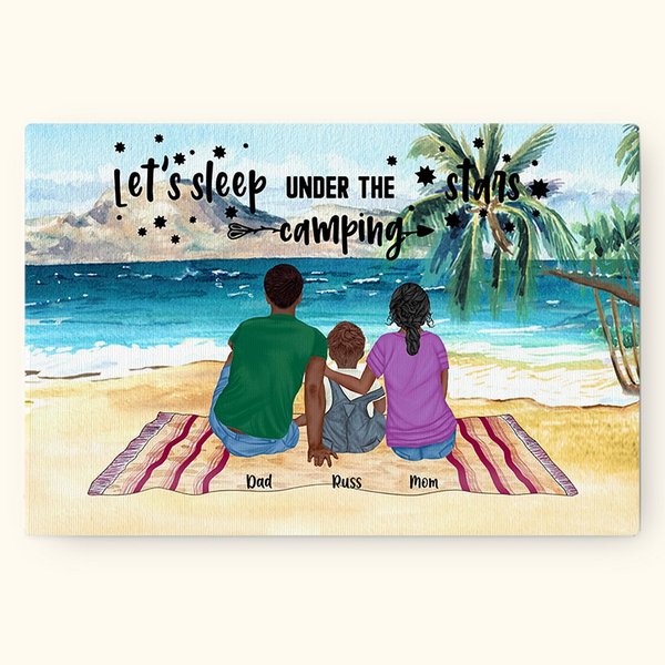 Personalizado colorido paisaje Camping Pintura sin marco Decoración de la pared Regalo para la familia Camping Lover