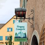 Personalisierte glückliche Camper im Freien Garten Flagge Willkommen Flagge Campingplatz Garten Dekor Geschenk für Camping Familie Paar