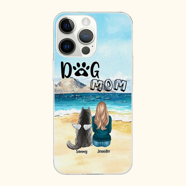 Personalised to Be with Each Other on The Beach Phone Case Christmas Gift Birthday Gift for Dog Lovers