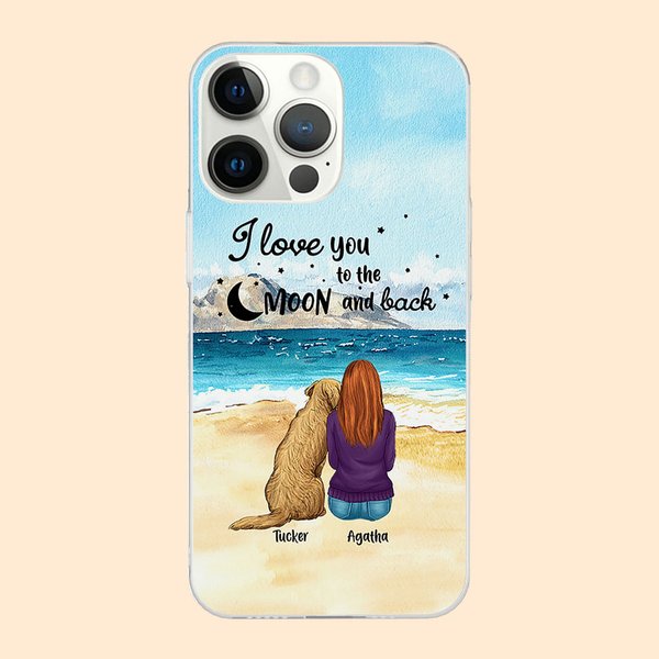 Spersonalizowane etui na telefon I Love You To The Moon And Back Prezent urodzinowy na Boże Narodzenie dla właściciela psa