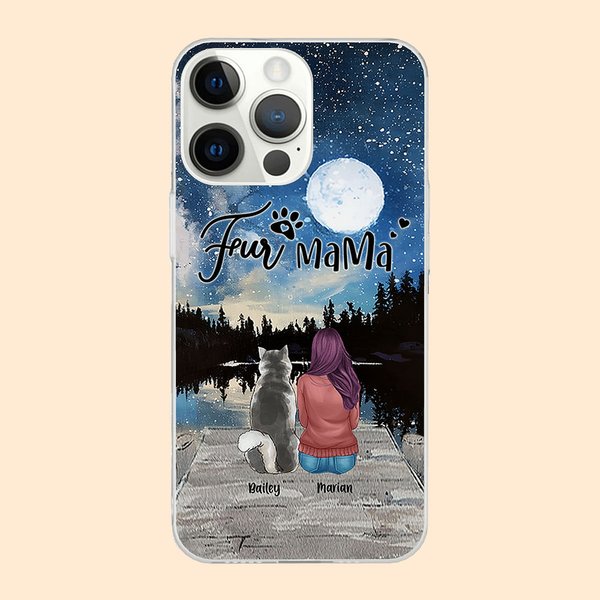 Gepersonaliseerd onder de sterrenhemel met jou telefoonhoesje Kerstcadeau Verjaardagscadeau voor hondenliefhebbers