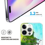 Coque de téléphone personnalisée Life Is Better With Dogs Green Grass Birthday Christmas Gift for Dog Lovers (La vie est plus belle avec les chiens)