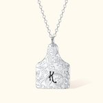 Personalisierte Kuh-Vieh-Tag Halskette Initial Logo Anhänger Halskette Cowgirl Cowboy-Schmuck Geburtstagsgeschenk für Kuh-Liebhaber