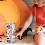 Gobelet 450ml Personnalisé avec Nom Style Fantômes Mignons Gobelet avec Couvercle Étanche Cadeau Halloween pour Enfant