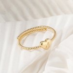 Anillo Personalizado Ajustable Corazón Inicial Apilable Anillo Trenzado Joyería Minimalista Día de la Madre San Valentín Boda Aniversario Regalo