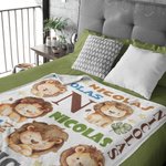 Coperta morbida personalizzata con nome di un leone, regalo di compleanno per bambini, per bambini