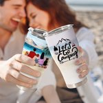 Gobelet courbé 30oz personnalisé Let's Go Camping At A Time Cadeau pour la famille Amoureux du camping