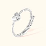 Anillo Personalizado Ajustable Corazón Inicial Apilable Anillo Trenzado Joyería Minimalista Día de la Madre San Valentín Boda Aniversario Regalo