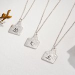 Personalisierte Kuh-Vieh-Tag Halskette Initial Logo Anhänger Halskette Cowgirl Cowboy-Schmuck Geburtstagsgeschenk für Kuh-Liebhaber