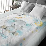 Personalised Baby Elephant Blanket Sweet Dream Name Sofa Blanket Home Nursery Decoration Birthday Baby Shower Newborn Gift for Kid Baby